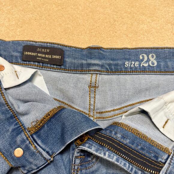 J. Crew Lookout Highrise Jean Shorts Size 28 Cutoff Medium Blue EUC - Picture 4 of 5